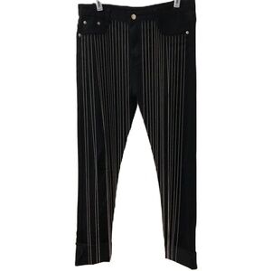 The Moon by Moon Collection Women's Black Denim Distressed Chain Jeans Large NWT